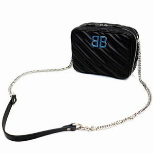 Balenciaga XS Chain Reporter Black Leather BB Shoulder